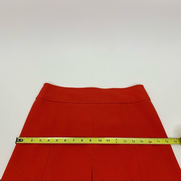 LOFT Ann Taylor Solid Orange Slit Front Cross Weave Lined Mini Skirt Size 2 - Picture 15 of 16